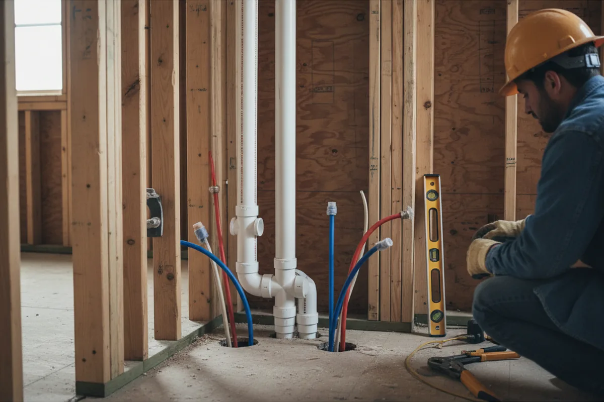 Drain and supply rough-in during Drain Cleaning in Fennville